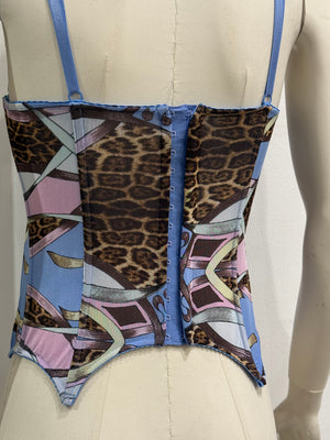 2000s Roberto Cavalli printed corset top