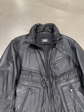 Load image into Gallery viewer, 2008 Dolce &amp; Gabbana hybrid leather/nylon cargo zipper jacket
