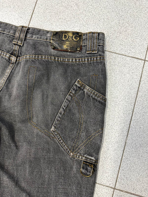 AW2003 D&G heavy baggy asymmetrical jeans