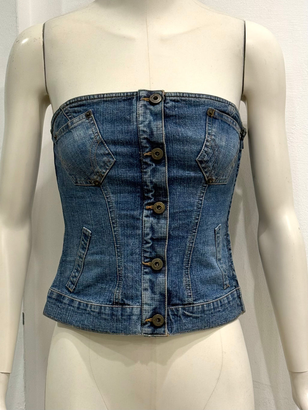 2000s Dolce & Gabbana denim pocket corset