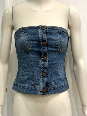 2000s Dolce & Gabbana denim pocket corset
