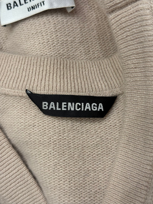 2021 Balenciaga oversize double V-neck knit sweater