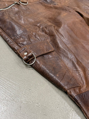 2001 Dolce & Gabbana Shepskin bondage leather trousers
