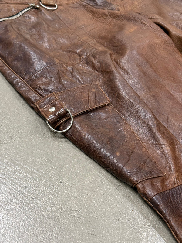 2001 Dolce & Gabbana Shepskin bondage leather trousers