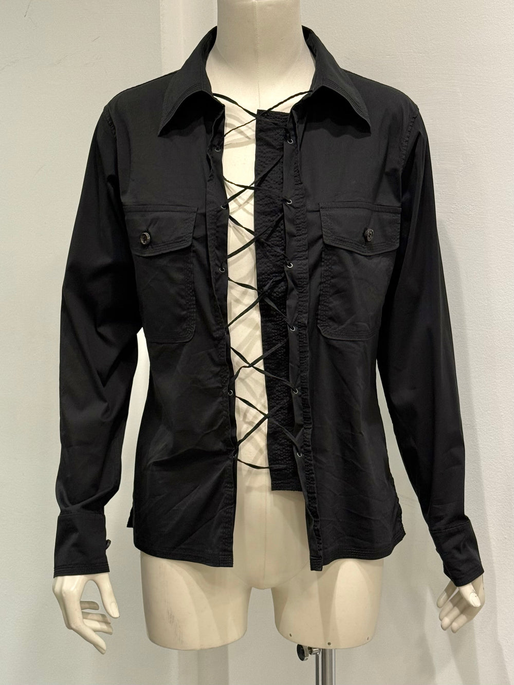 S/S2002 Yves Saint Laurent by Tom Ford safari lace-up shirt