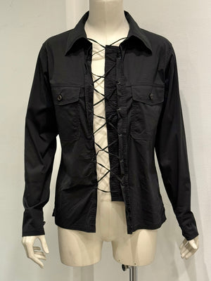 S/S2002 Yves Saint Laurent by Tom Ford safari lace-up shirt