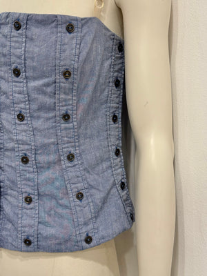 2000s Dolce & Gabbana buttons denim corset