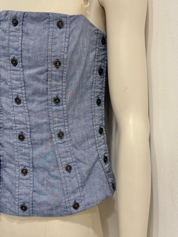 2000s Dolce & Gabbana buttons denim corset