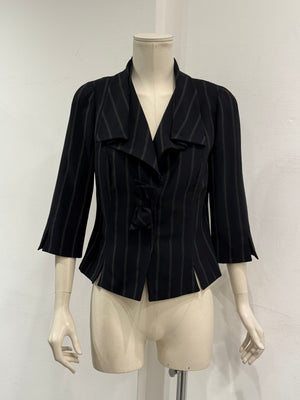 2006 Armani pinstripe peplum blazer jacket