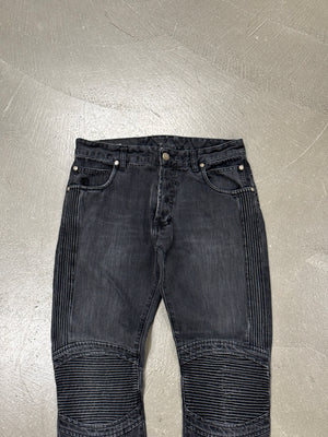 2010s Balmain biker panels denim jeans