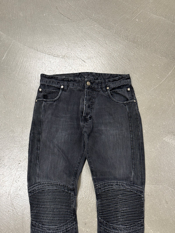 2010s Balmain biker panels denim jeans