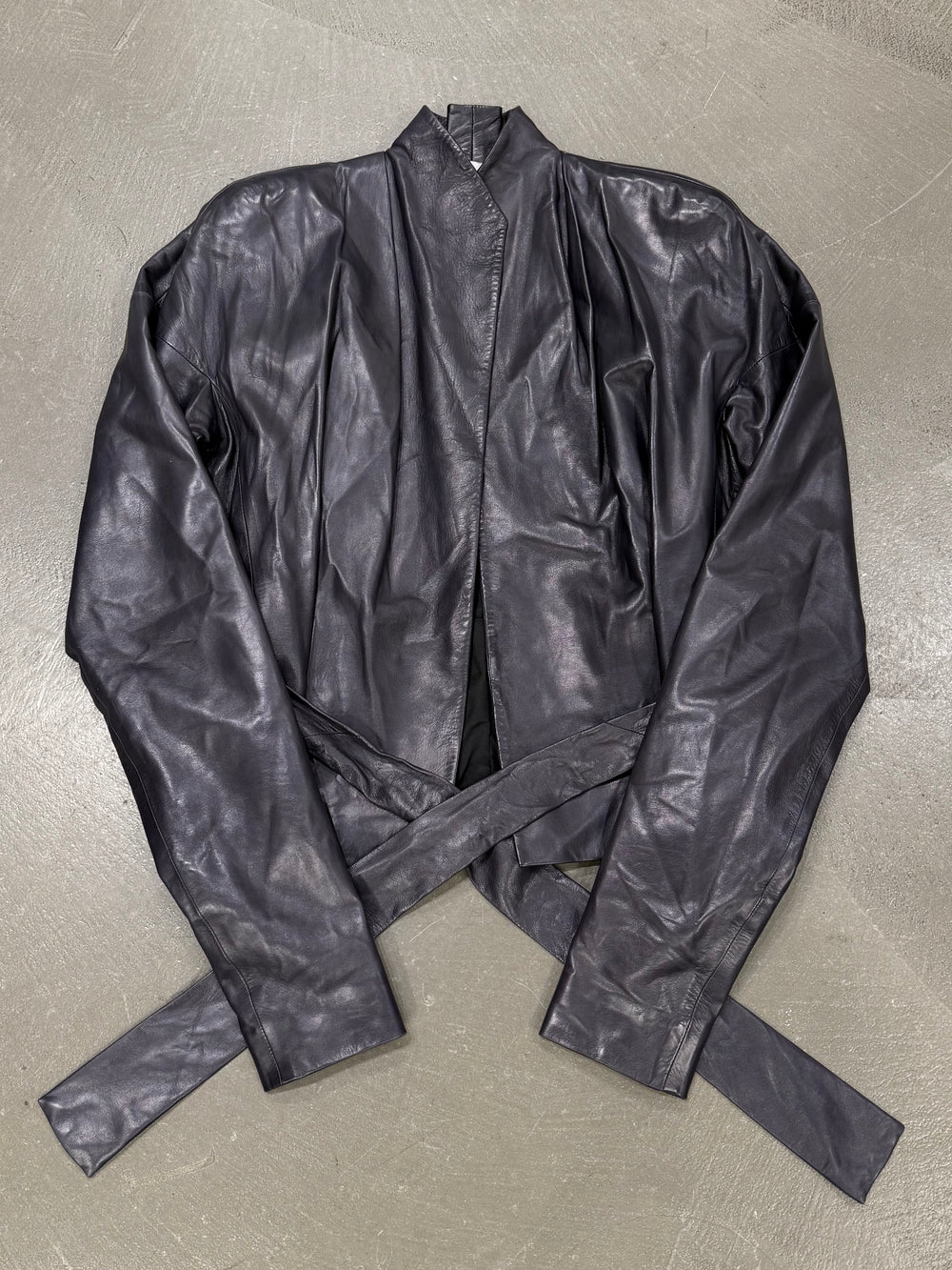 2002 Yves Saint Laurent belted leather jacket