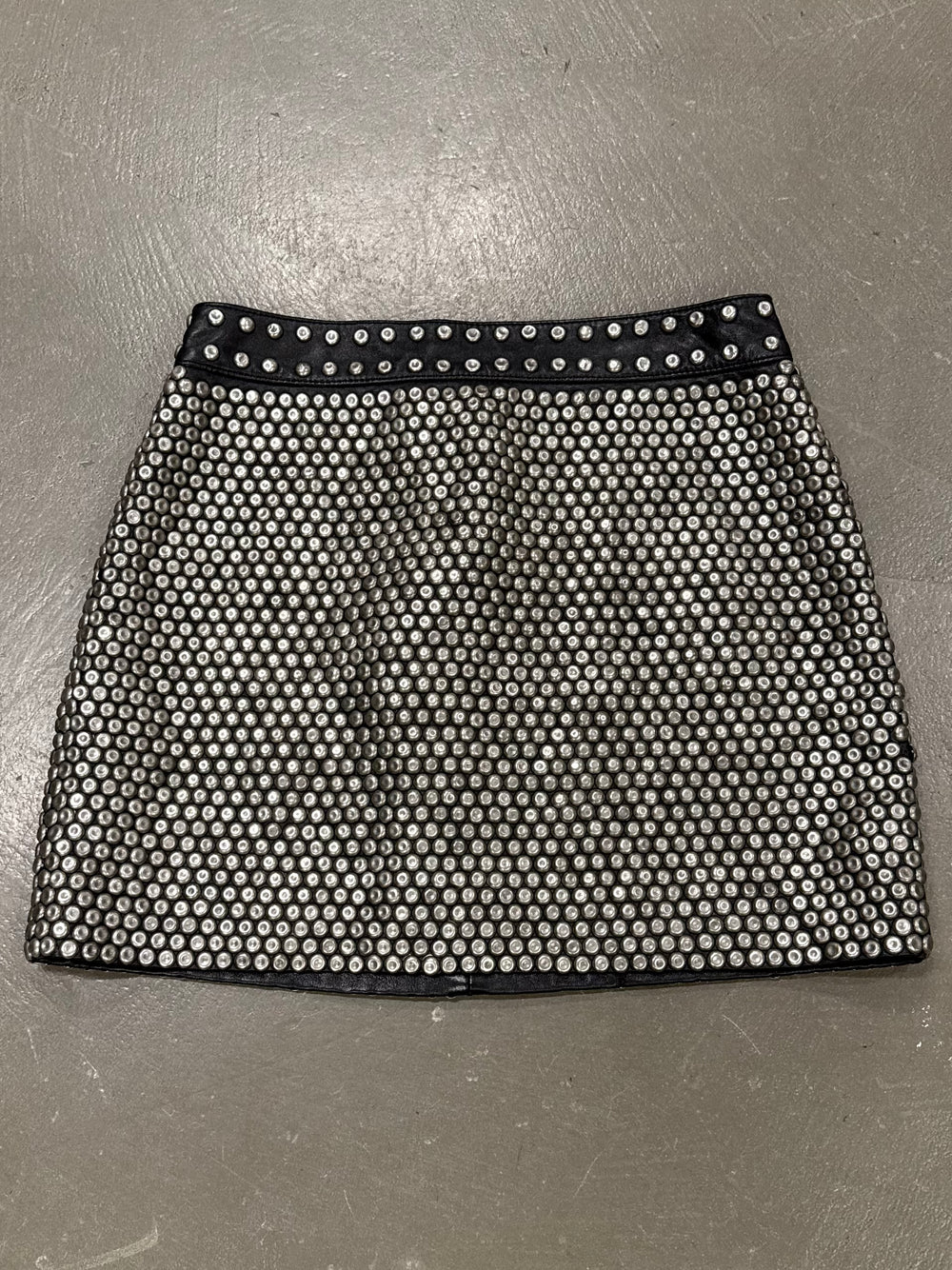 Saint Laurent sample metallic studs heavy skirt