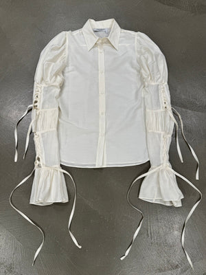 A/W 2002 Yves Saint Laurent by Tom Ford runway lace-up shirt
