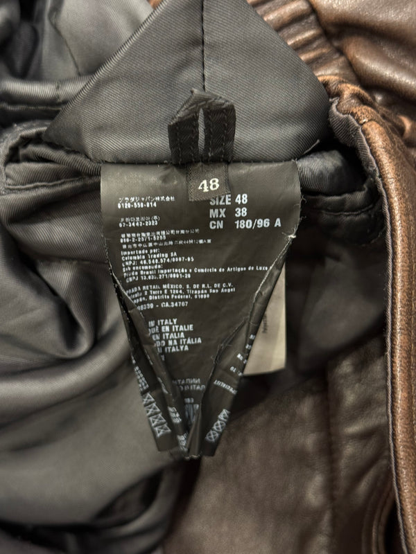 2000s Prada distressed leather jacket