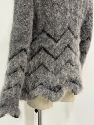 2000s Roberto Cavalli mohair paneled cardigan