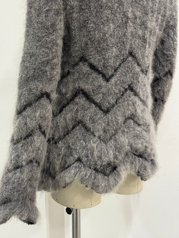 2000s Roberto Cavalli mohair paneled cardigan