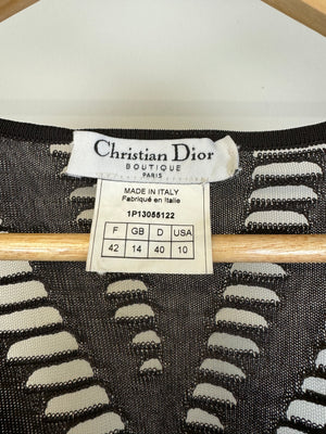 2001 Christian Dior by John Galliano semi-transparent cropped jaquard knit