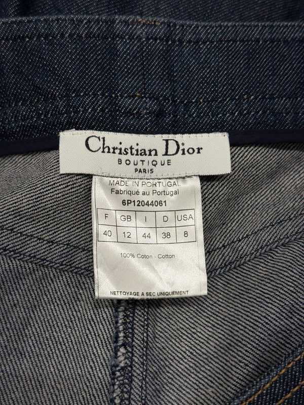2000s Christian Dior by Galliano "D" back logo capri jeans