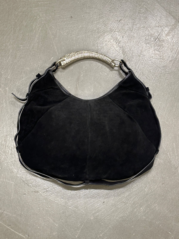 2002 Yves Saint Laurent Mombasa black suede bag