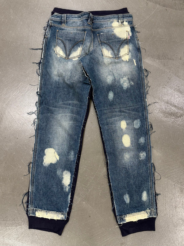 2000s Dolce & Gabbana hybrid denim sweatpants