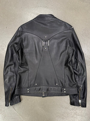2000s Versace bondage utility leather jacket