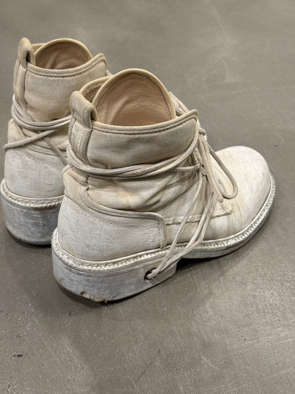 1990s Dirk Bikkembergs distressed leather lace-through boots