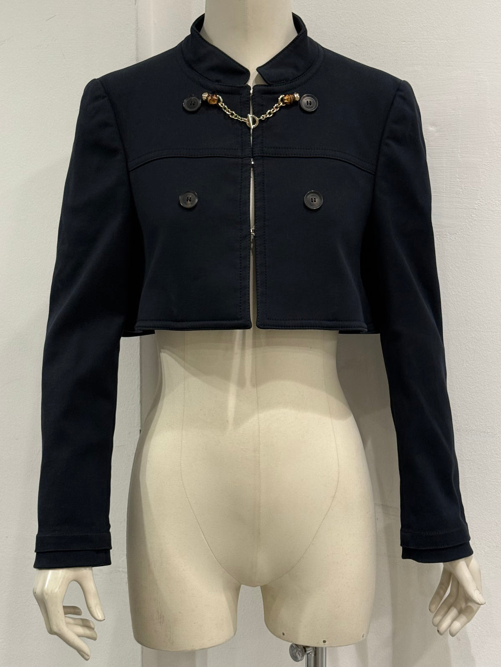 2006 Gucci cropped military jacket with chain