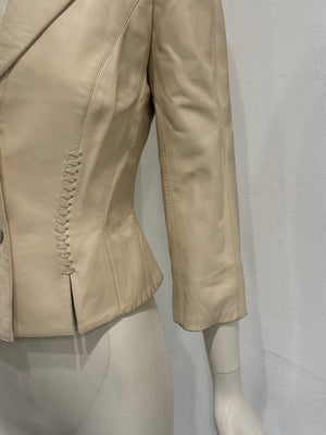 1990s Mugler leather blazer jacket