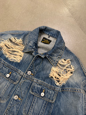 2000s Vivienne Westwood distressed oversized denim jacket