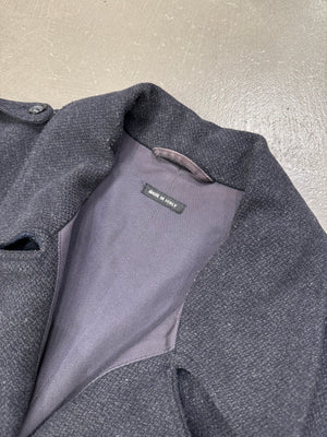 1990s Emporio Armani double breasted zipper military wool jacket
