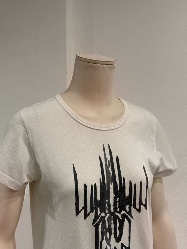 2000s Ann Demeulemeester gothic abstract graphic print T-Shirt