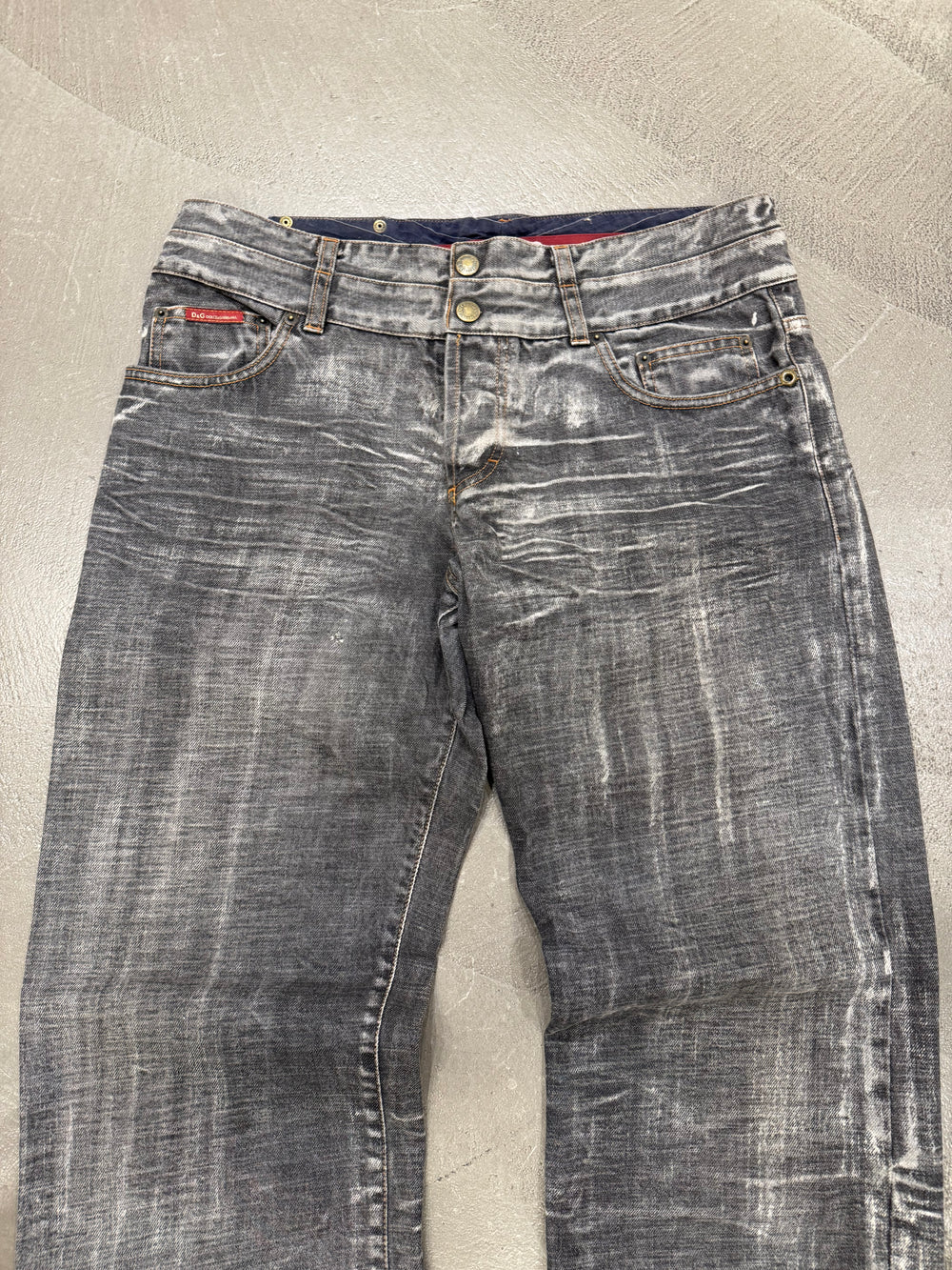 2000s Dolce & Gabbana faded heavy work jeans