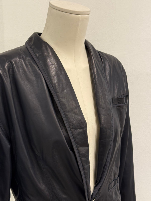 1980s Gianni Versace suspended shoulders cropped leather jacket