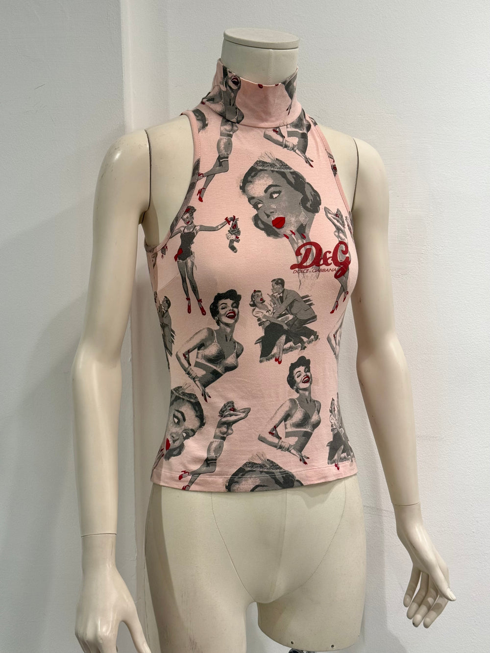2000s Dolce & Gabbana iconic faces tank top