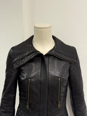 A/W2003 Gucci by tom Ford paneled moto leather jacket