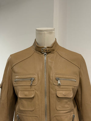 2000s Dolce & Gabbana multi pocket leather jacket