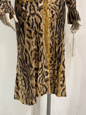 F/W2003 Roberto Cavalli leopard print dress with chains