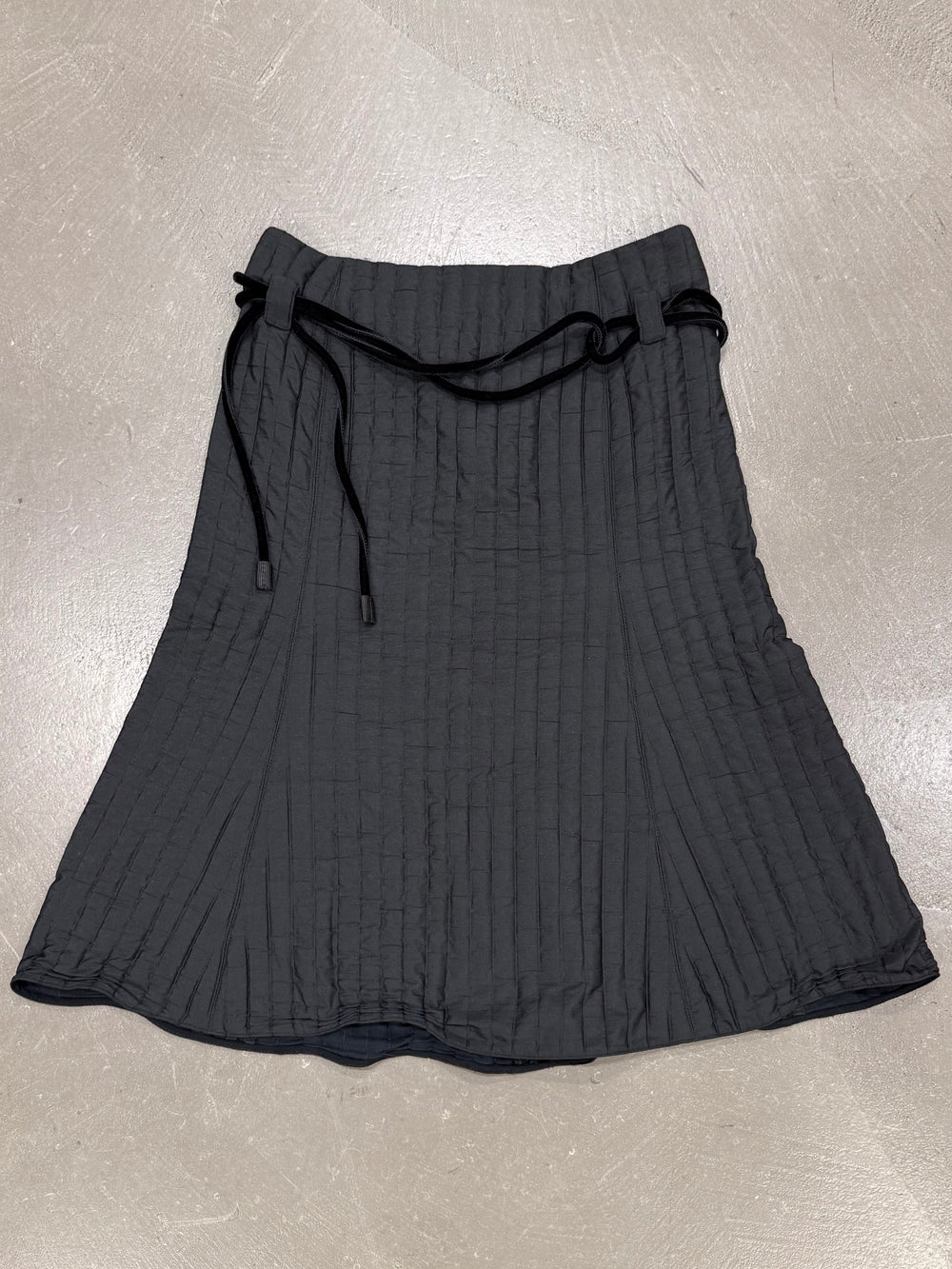 1990s Emporio Armani pleated drawstring midi skirt