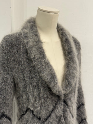 2000s Roberto Cavalli mohair paneled cardigan