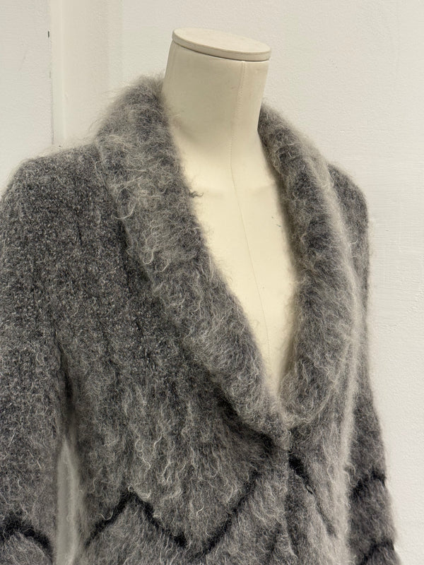 2000s Roberto Cavalli mohair paneled cardigan
