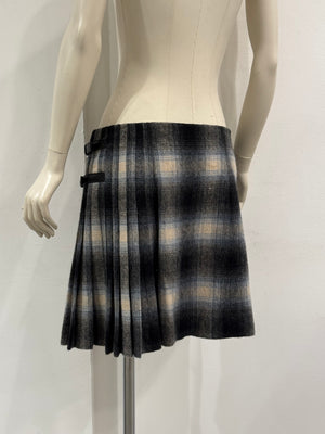 2011 Prada plaid tartan kilt mini skirt
