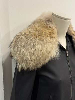 2008 Maison Margiela Coyote fur aviator leather jacket