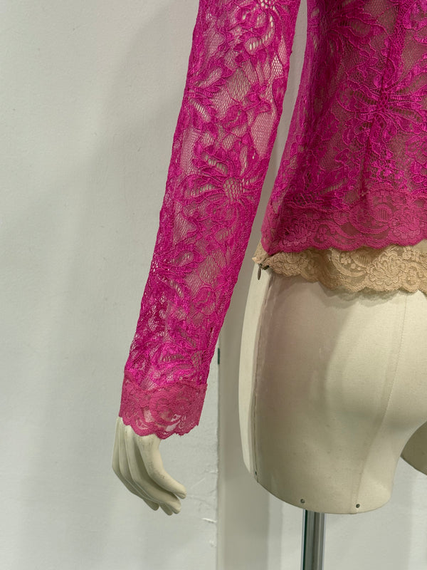2000s Dolce & Gabbana lace double layer blouse
