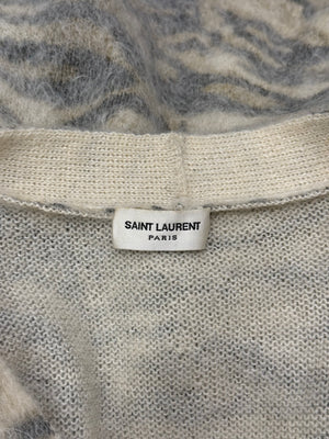 2015 Saint Laurent by Hedi Slimane tiger mohair knit cardigan
