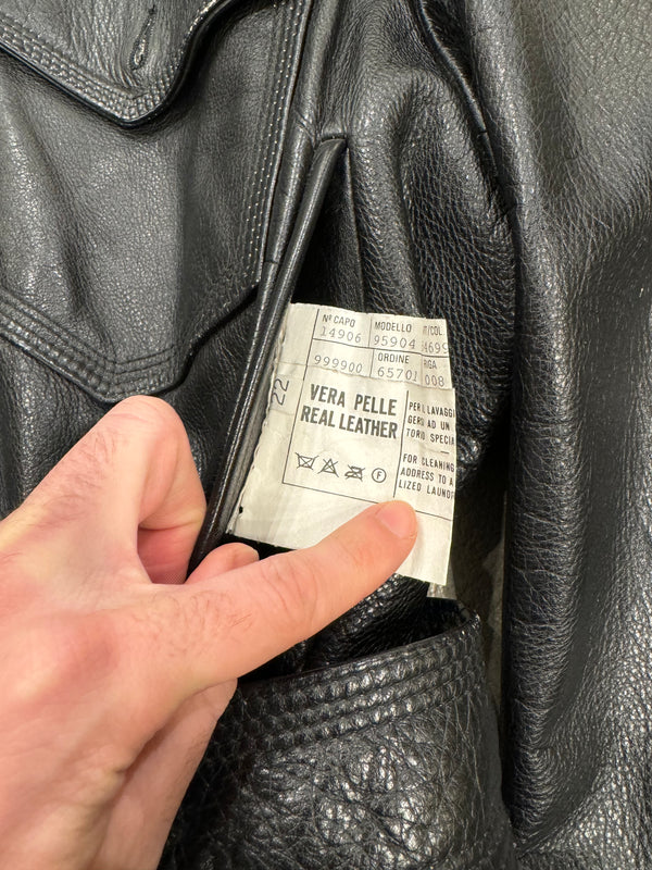 S/S 1992 Dolce & Gabbana leather biker boxy jacket