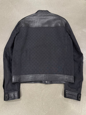 A/W2000 Gucci by Tom Ford monogram canvas leather jacket