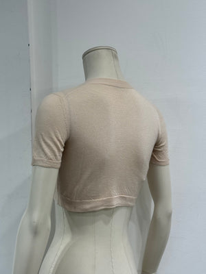 2011 Miu Miu short sleeve sheer cropped cardigan