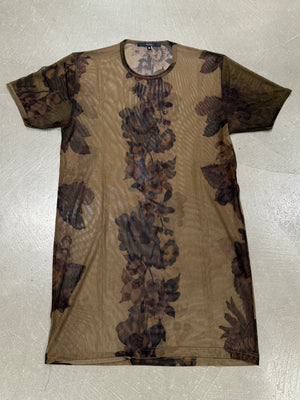 2003 Gucci by Tom Ford floral printed sheer mesh t-Shirt