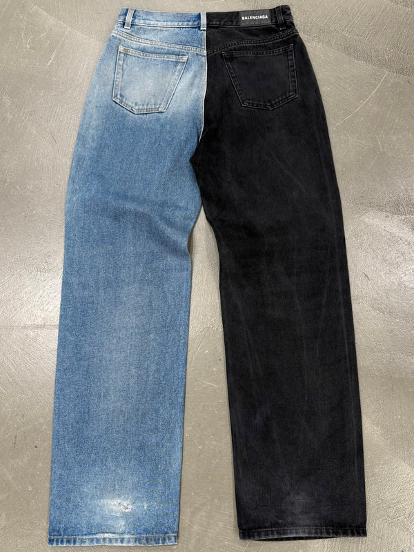 A/W2019 Balenciaga fifthy-fifthy split jeans